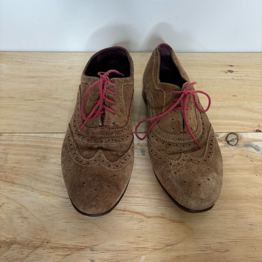 Ted Baker suede oxford wingtip dress shoes